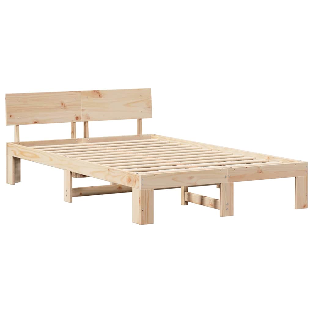 vidaXL Σκελετός Κρεβατιού Φυσικό 120 x 200 cm Στερεά ξυλεία πεύκου