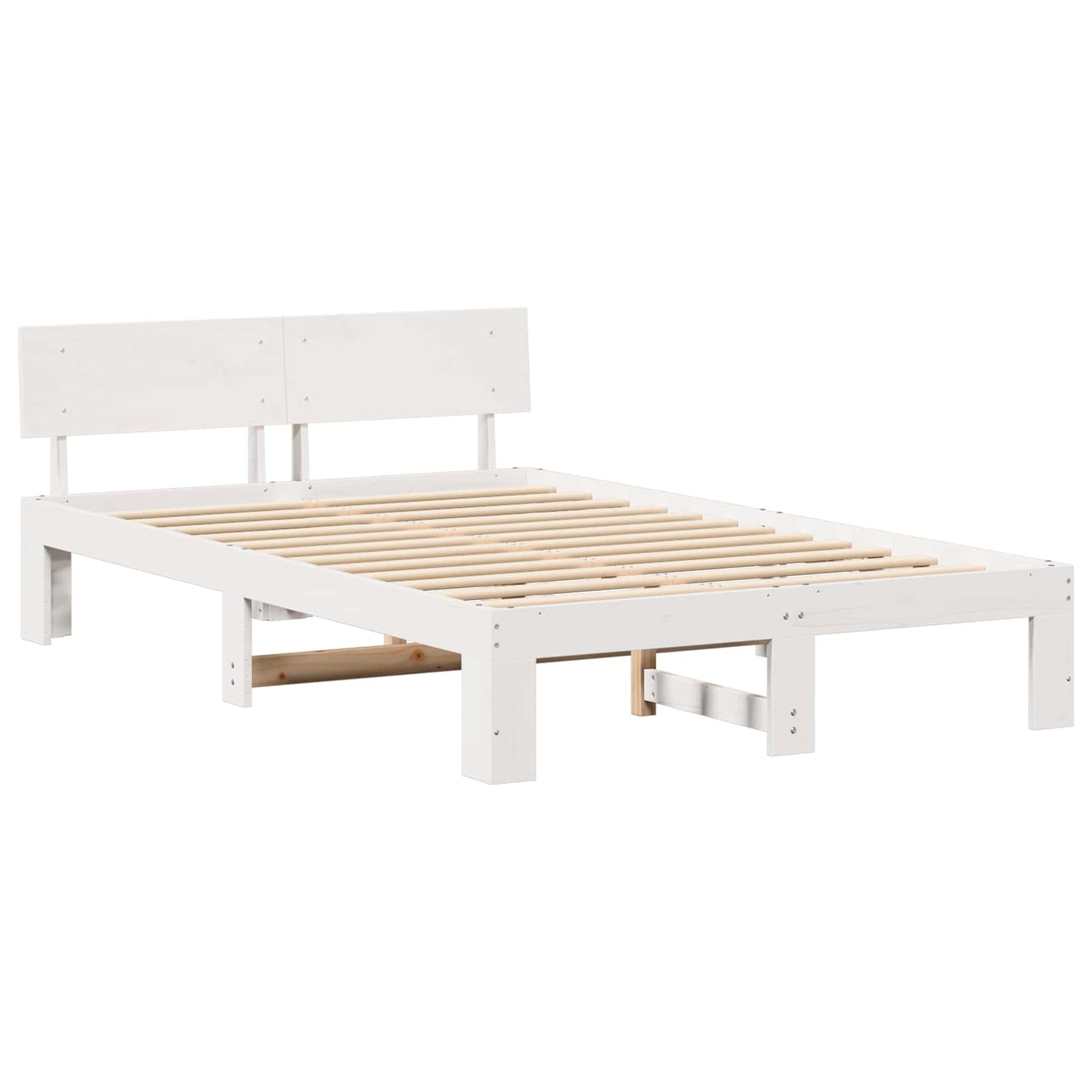 vidaXL Σκελετός Κρεβατιού Λευκό 120 x 200 cm Στερεά ξυλεία πεύκου