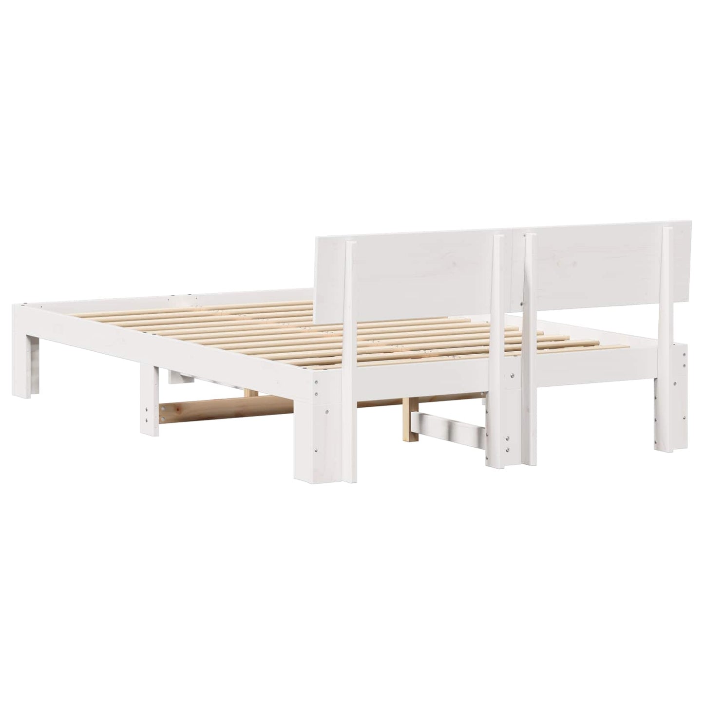 vidaXL Σκελετός Κρεβατιού Λευκό 120 x 200 cm Στερεά ξυλεία πεύκου