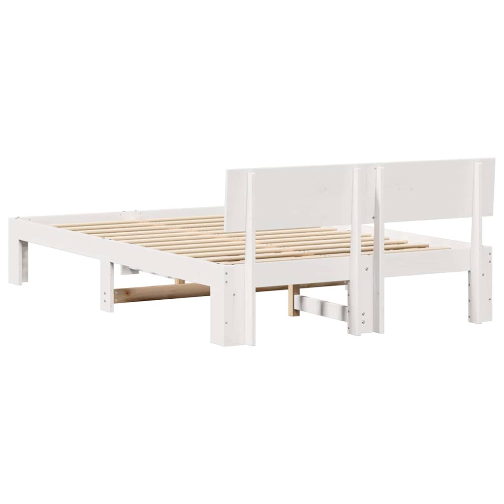 vidaXL Σκελετός Κρεβατιού Λευκό 140 x 190 cm Στερεά ξυλεία πεύκου