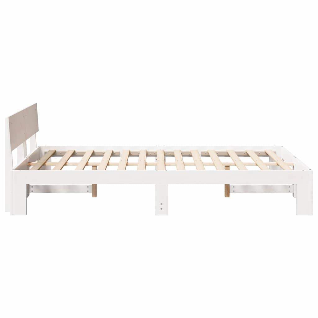 vidaXL Σκελετός Κρεβατιού Λευκό 140 x 190 cm Στερεά ξυλεία πεύκου