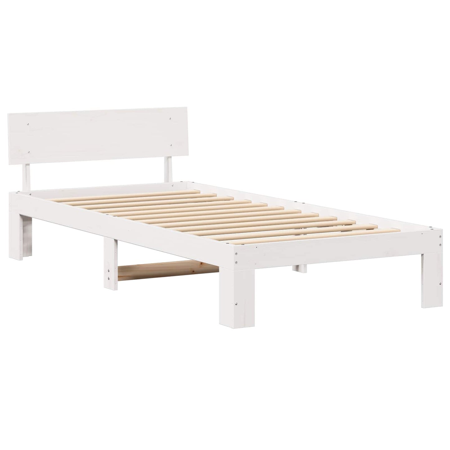 vidaXL Σκελετός Κρεβατιού Λευκό 90 x 200 cm Στερεά ξυλεία πεύκου