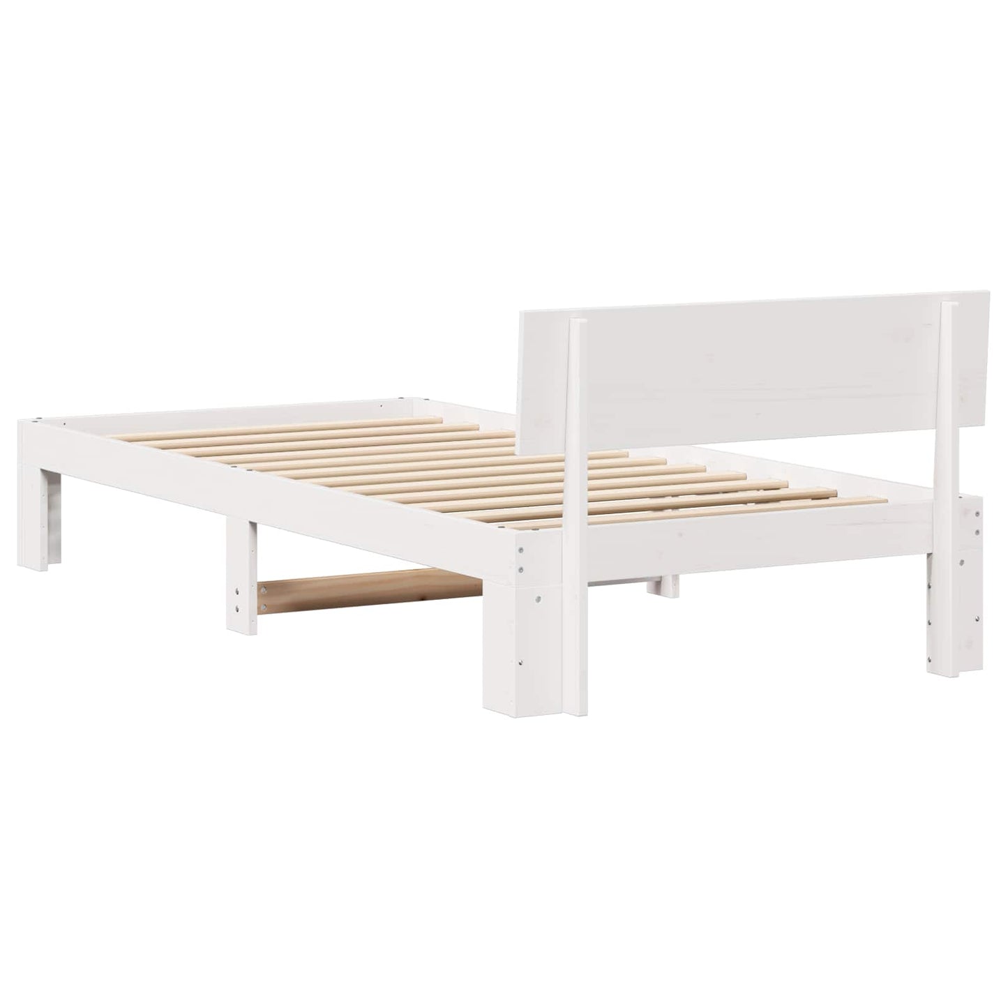 vidaXL Σκελετός Κρεβατιού Λευκό 90 x 200 cm Στερεά ξυλεία πεύκου