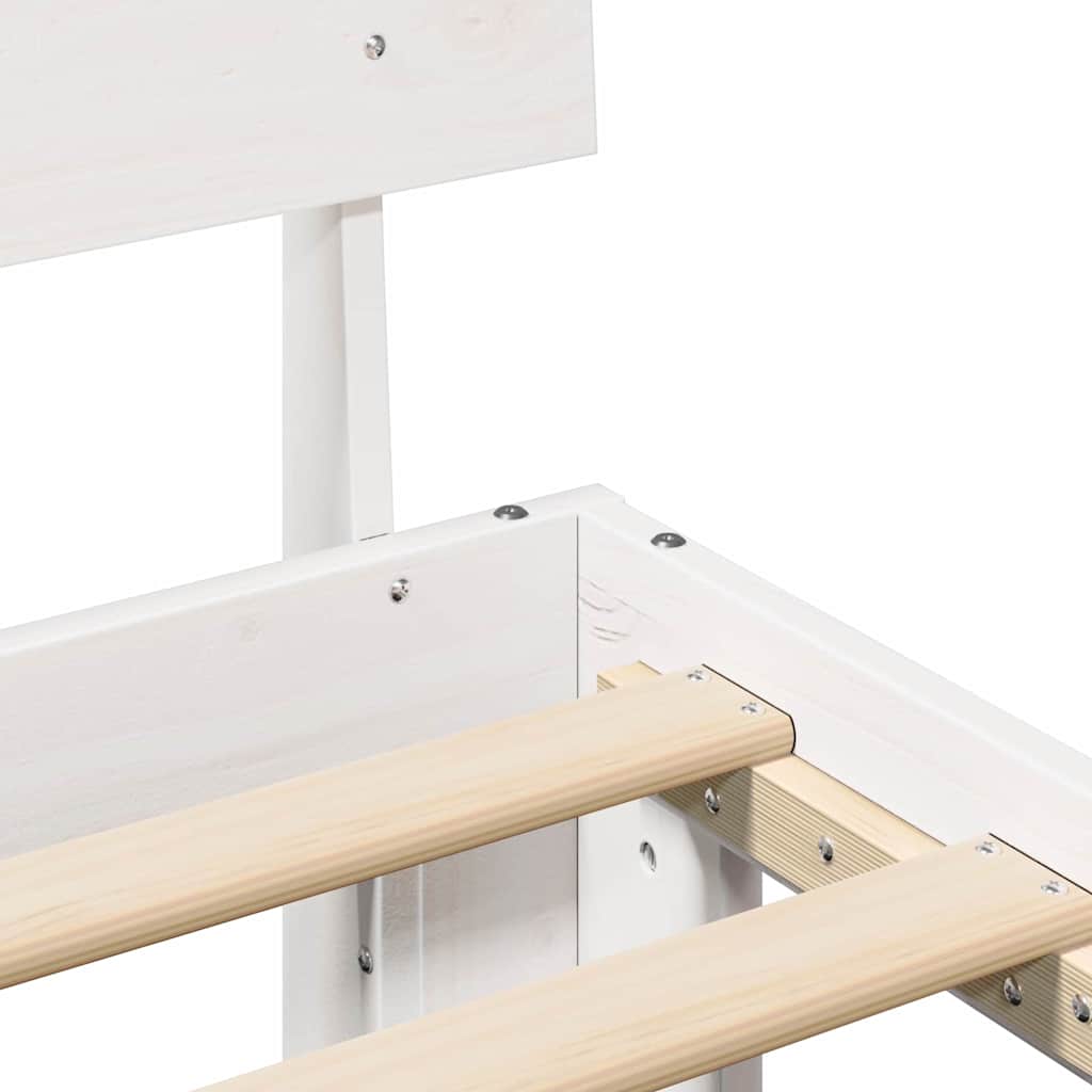 vidaXL Σκελετός Κρεβατιού Λευκό 90 x 190 cm Στερεά ξυλεία πεύκου