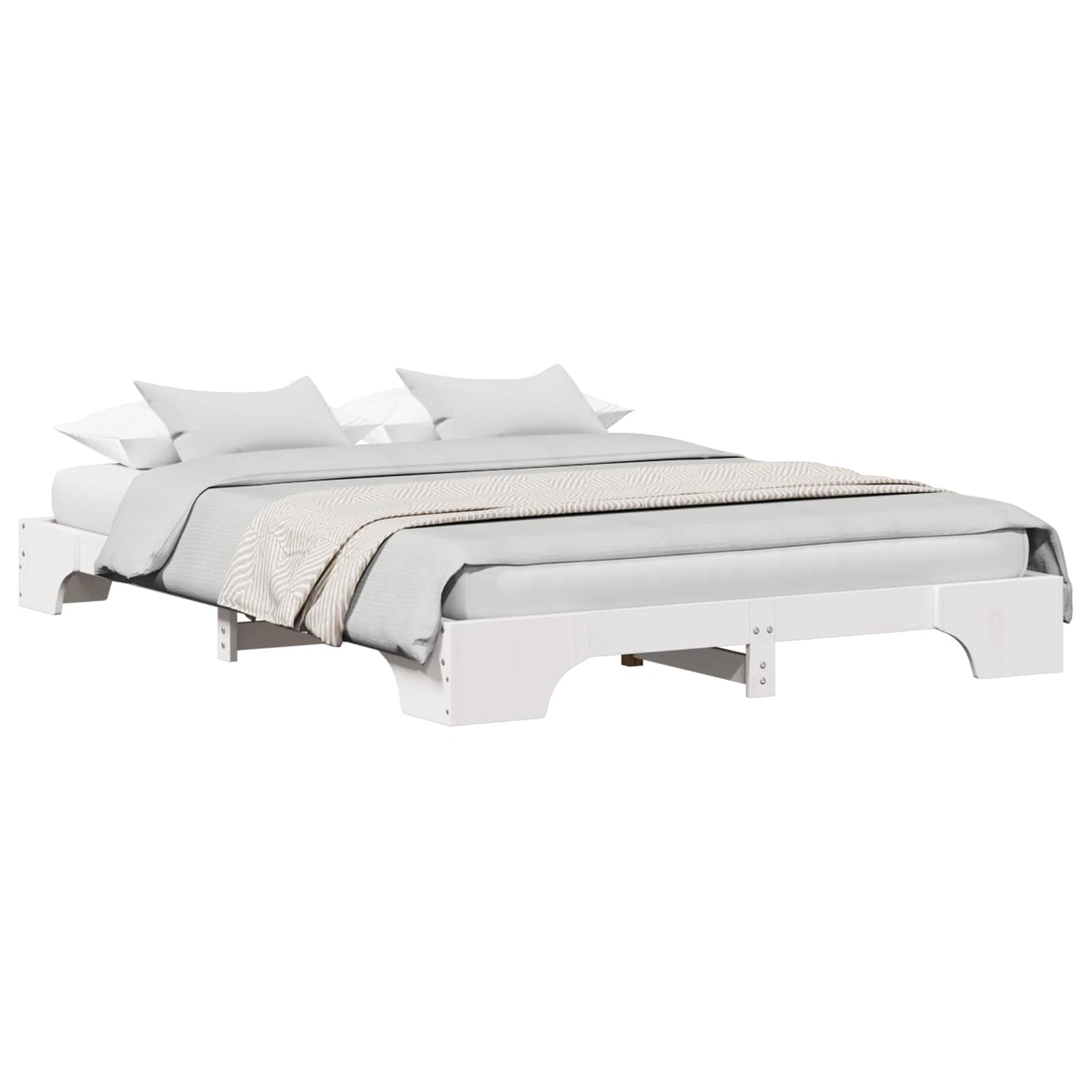 vidaXL Σκελετός Κρεβατιού Λευκό 160 x 200 cm Στερεά ξυλεία πεύκου