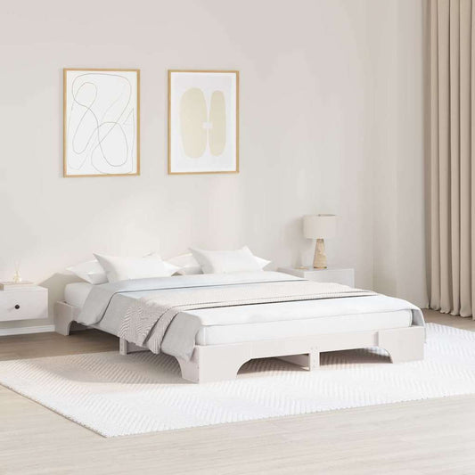 vidaXL Σκελετός Κρεβατιού Λευκό 150 x 200 cm Στερεά ξυλεία πεύκου