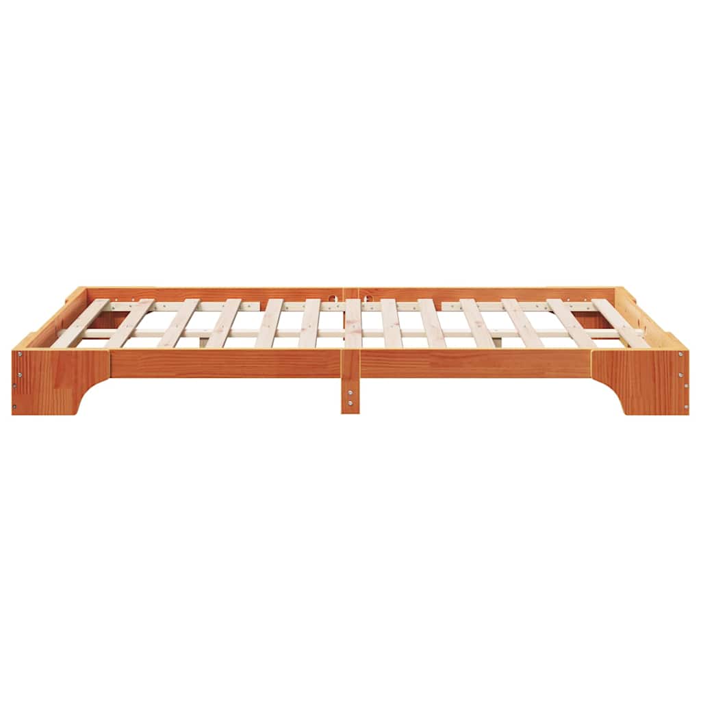 vidaXL Σκελετός Κρεβατιού Κερωτό καφέ 140 x 190 cm