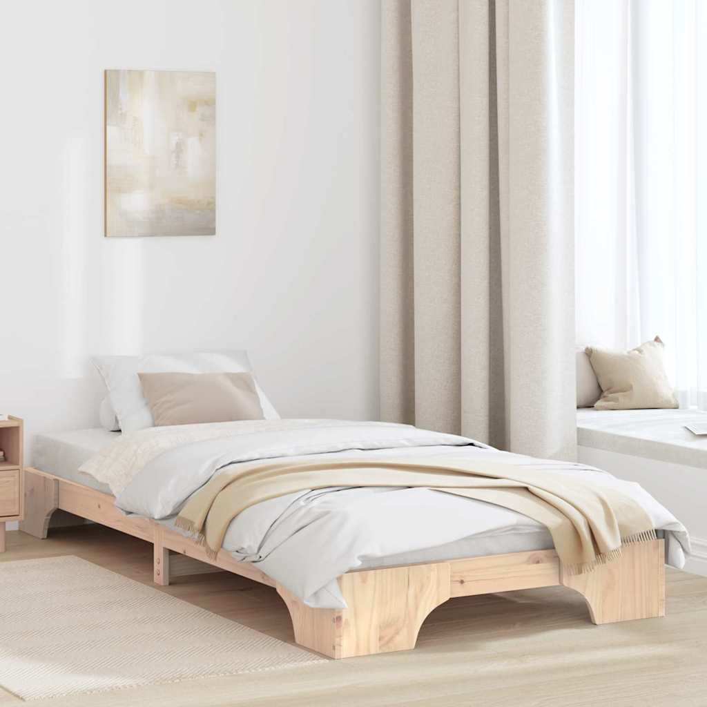 vidaXL Σκελετός Κρεβατιού Φυσικό 100 x 200 cm Στερεά ξυλεία πεύκου