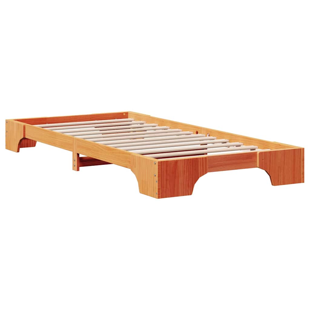 vidaXL Σκελετός Κρεβατιού Κερωτό καφέ 100 x 200 cm