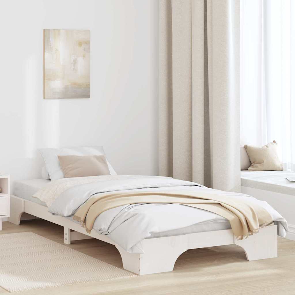 vidaXL Σκελετός Κρεβατιού Λευκό 80 x 200 cm Στερεά ξυλεία πεύκου