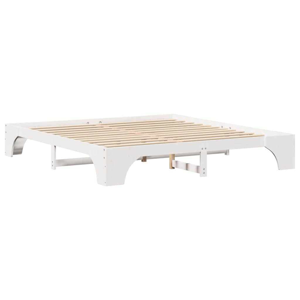 vidaXL Σκελετός Κρεβατιού Λευκό 200 x 200 cm Στερεά ξυλεία πεύκου