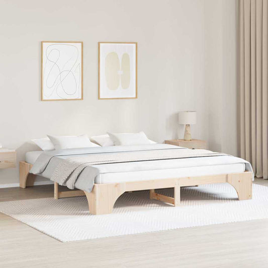 vidaXL Σκελετός Κρεβατιού Φυσικό 180 x 200 cm Στερεά ξυλεία πεύκου