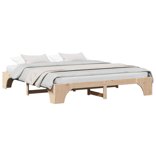 vidaXL Σκελετός Κρεβατιού Φυσικό 180 x 200 cm Στερεά ξυλεία πεύκου