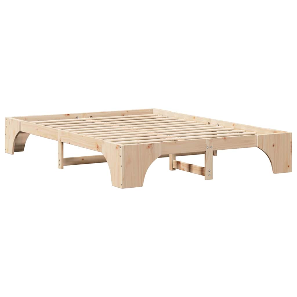 vidaXL Σκελετός Κρεβατιού Φυσικό 160 x 200 cm Στερεά ξυλεία πεύκου