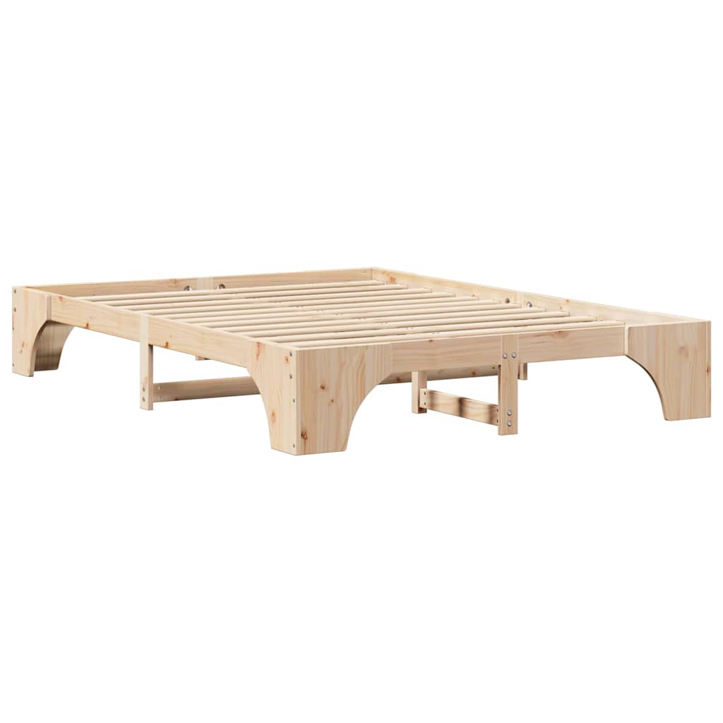 vidaXL Σκελετός Κρεβατιού Φυσικό 160 x 200 cm Στερεά ξυλεία πεύκου