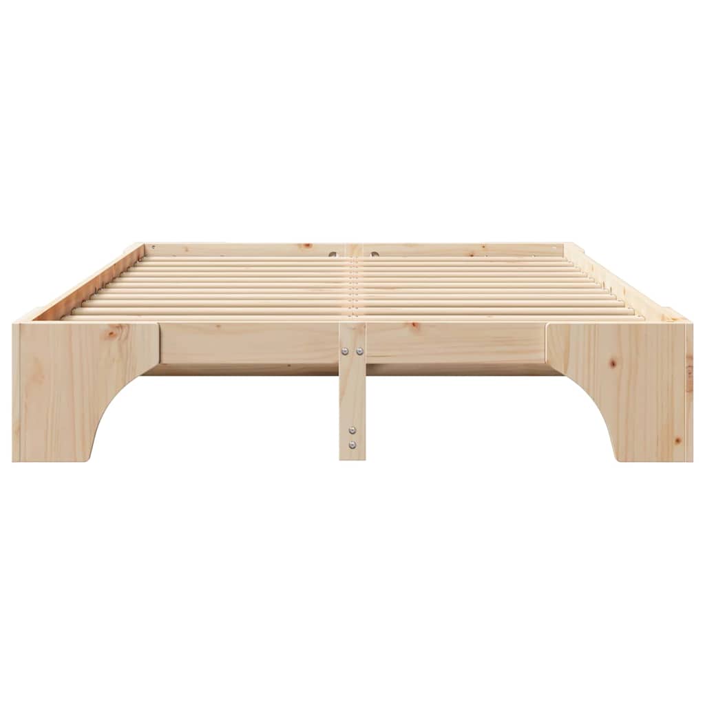 vidaXL Σκελετός Κρεβατιού Φυσικό 160 x 200 cm Στερεά ξυλεία πεύκου