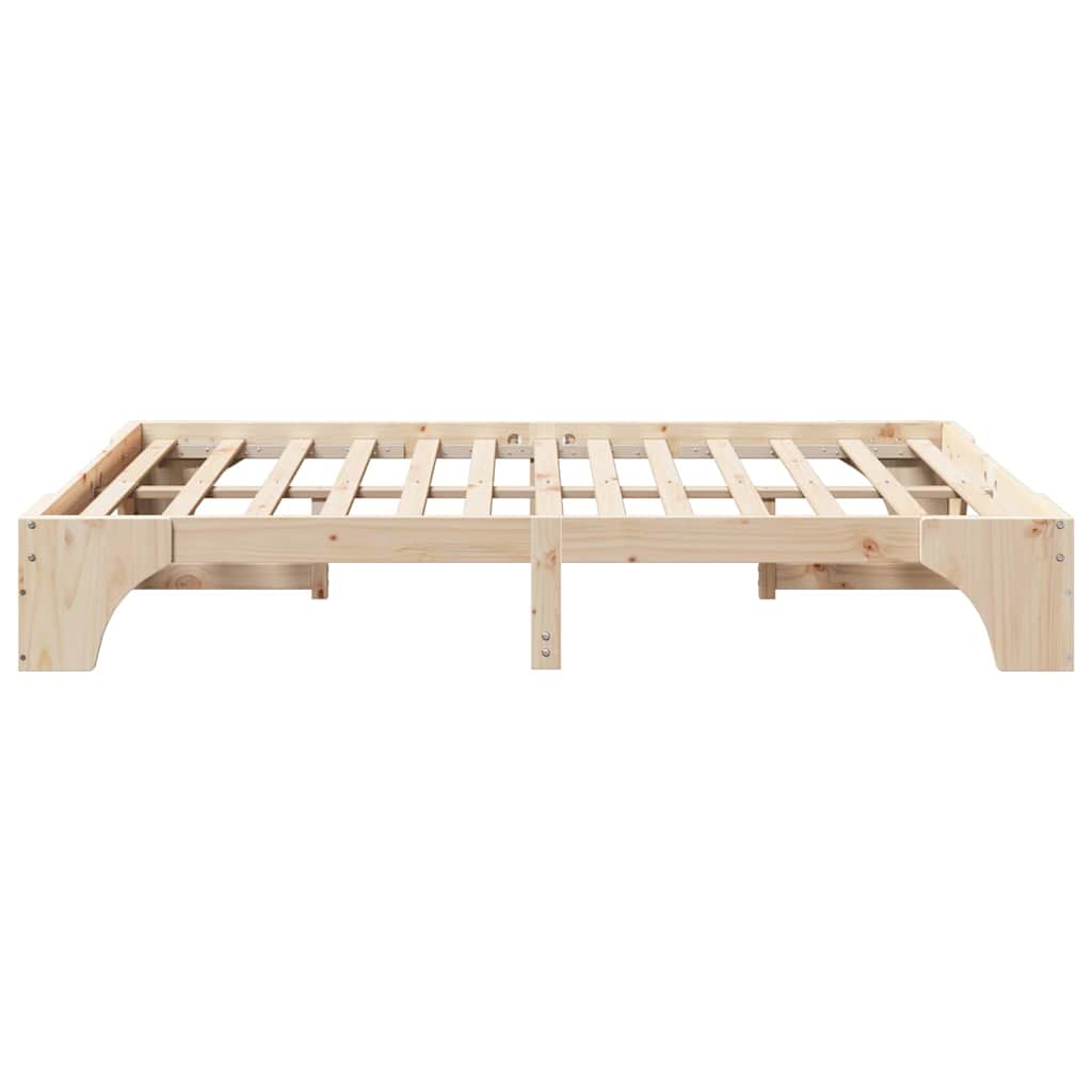 vidaXL Σκελετός Κρεβατιού Φυσικό 160 x 200 cm Στερεά ξυλεία πεύκου