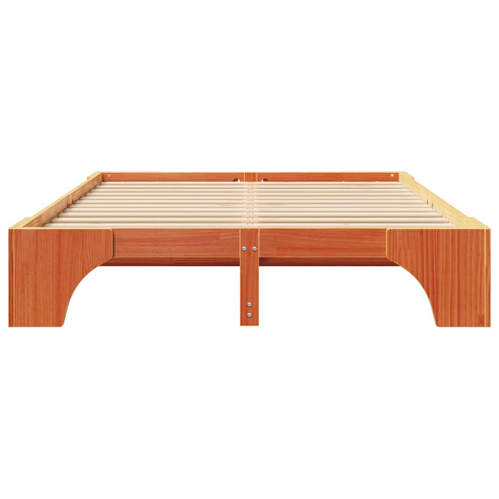 vidaXL Σκελετός Κρεβατιού Κερωτό καφέ 160 x 200 cm