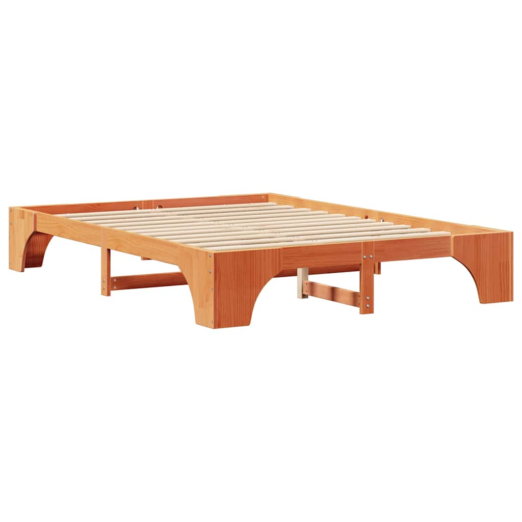 vidaXL Σκελετός Κρεβατιού Κερωτό καφέ 150 x 200 cm