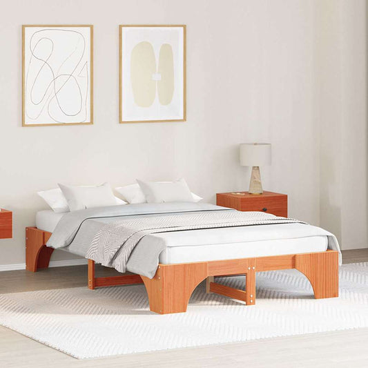 vidaXL Σκελετός Κρεβατιού Κερωτό καφέ 120 x 200 cm