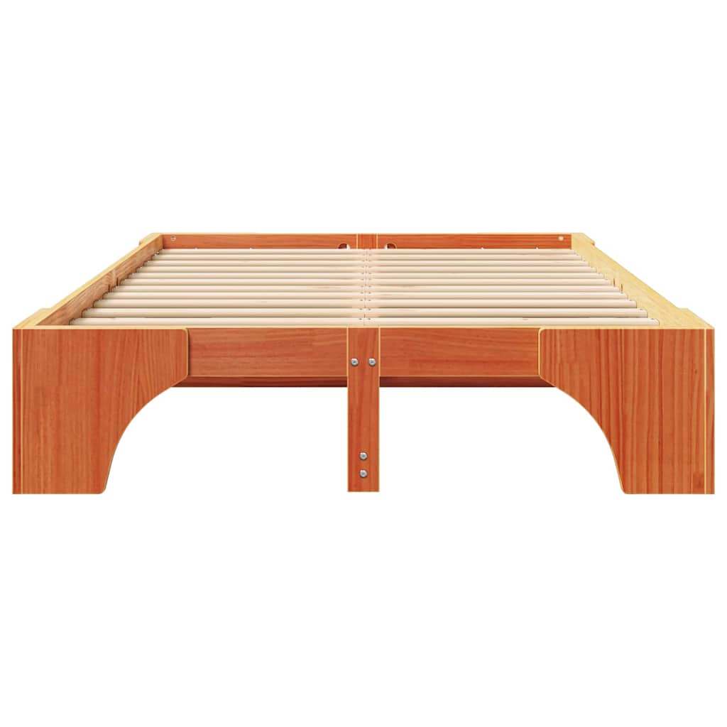 vidaXL Σκελετός Κρεβατιού Κερωτό καφέ 120 x 200 cm