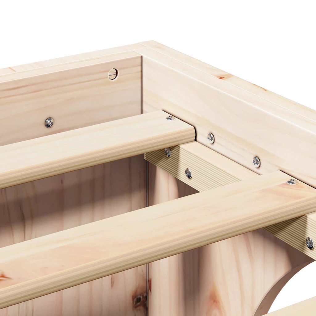 vidaXL Σκελετός Κρεβατιού Φυσικό 135 x 190 cm Στερεά ξυλεία πεύκου