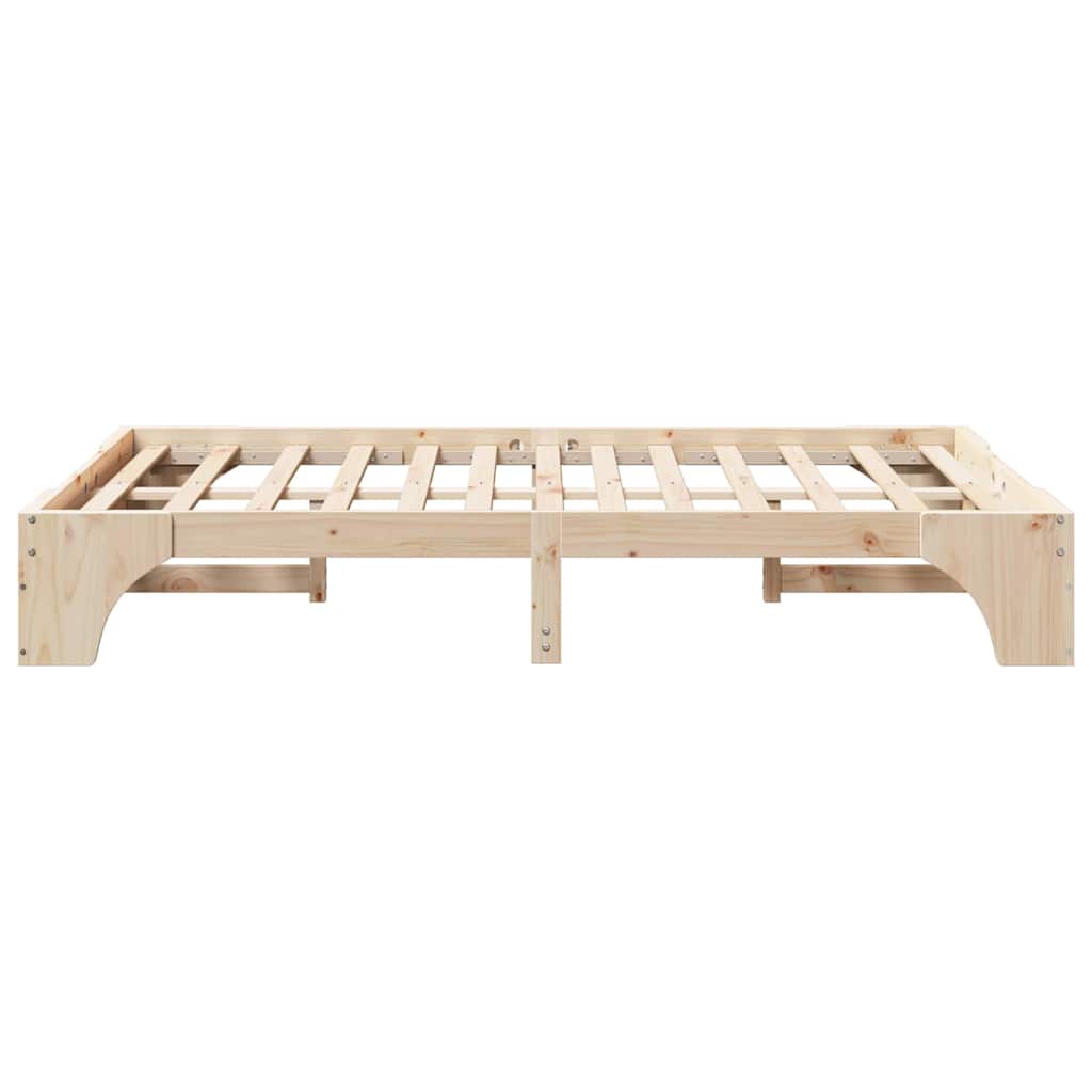 vidaXL Σκελετός Κρεβατιού Φυσικό 135 x 190 cm Στερεά ξυλεία πεύκου