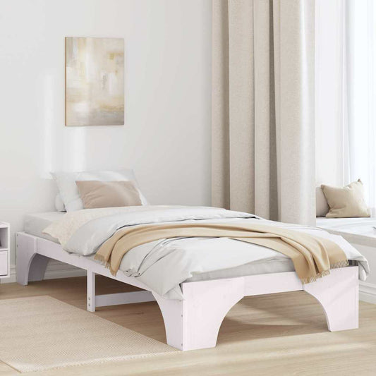 vidaXL Σκελετός Κρεβατιού Λευκό 80 x 200 cm Στερεά ξυλεία πεύκου