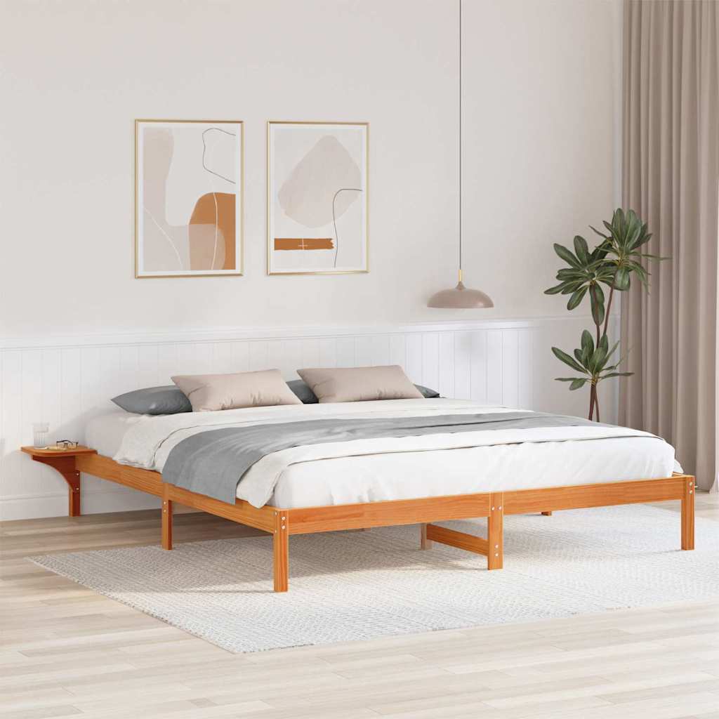 vidaXL Σκελετός Κρεβατιού Κερωτό καφέ 200 x 200 cm