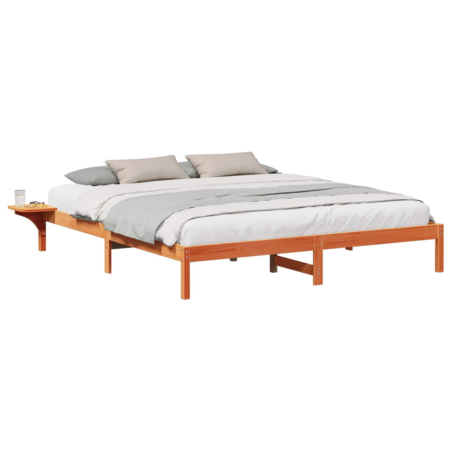 vidaXL Σκελετός Κρεβατιού Κερωτό καφέ 200 x 200 cm