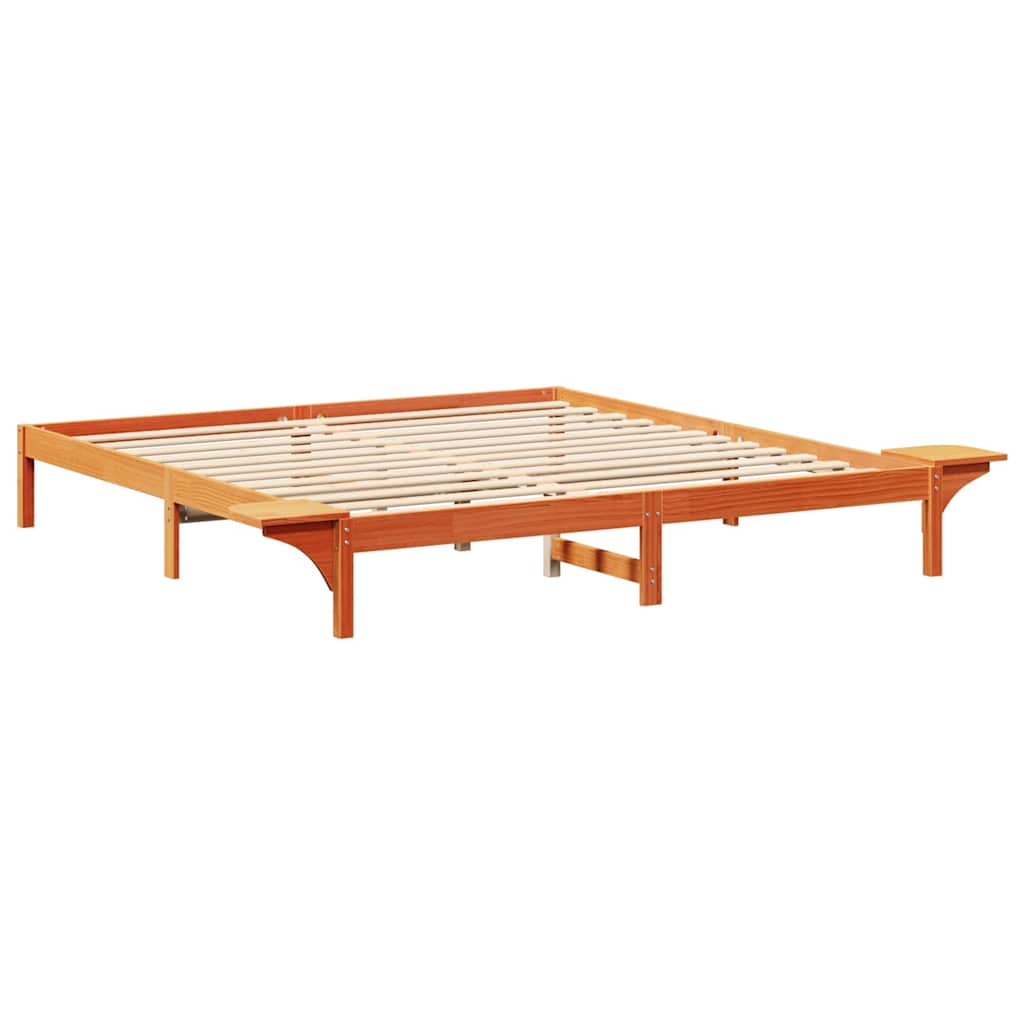 vidaXL Σκελετός Κρεβατιού Κερωτό καφέ 200 x 200 cm