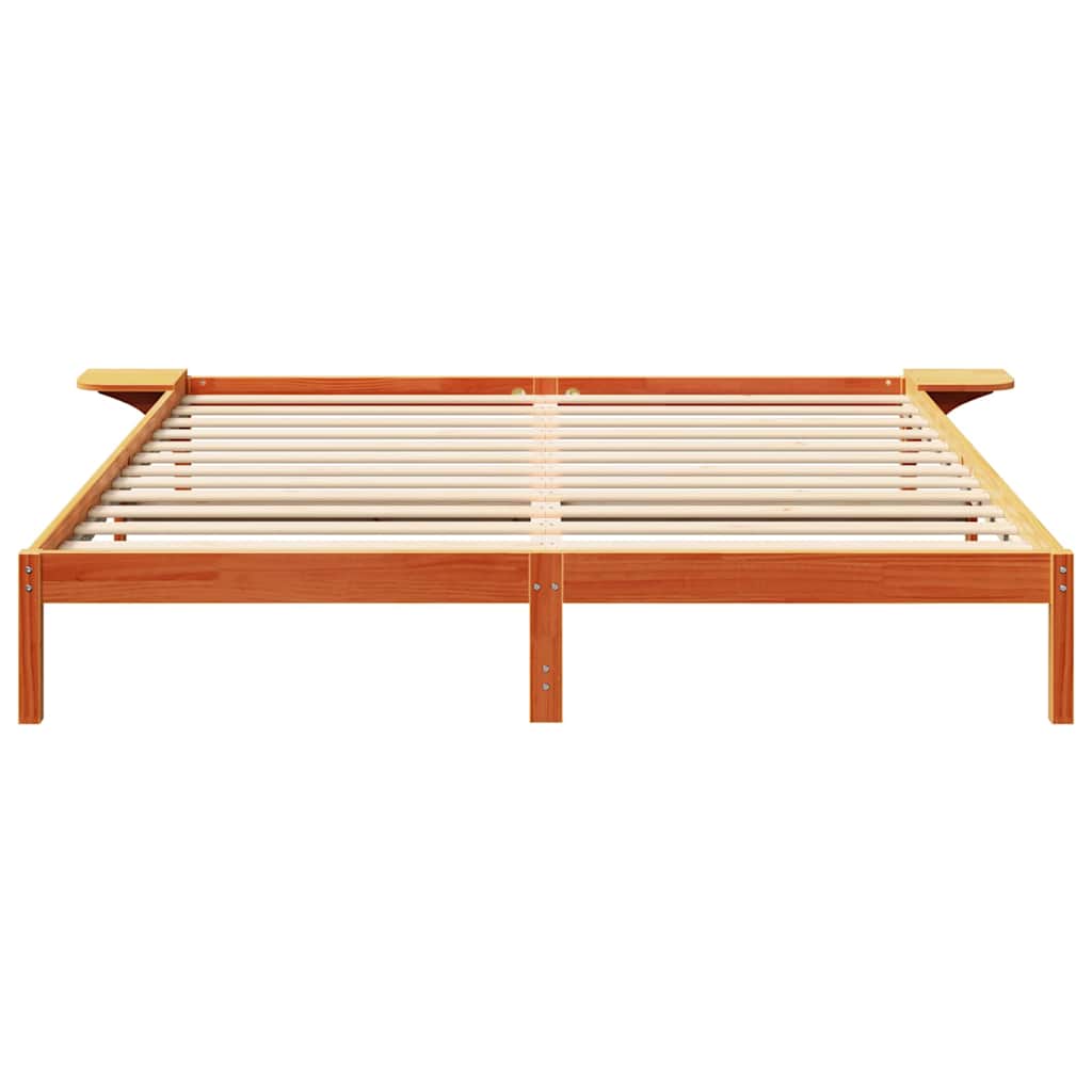 vidaXL Σκελετός Κρεβατιού Κερωτό καφέ 200 x 200 cm