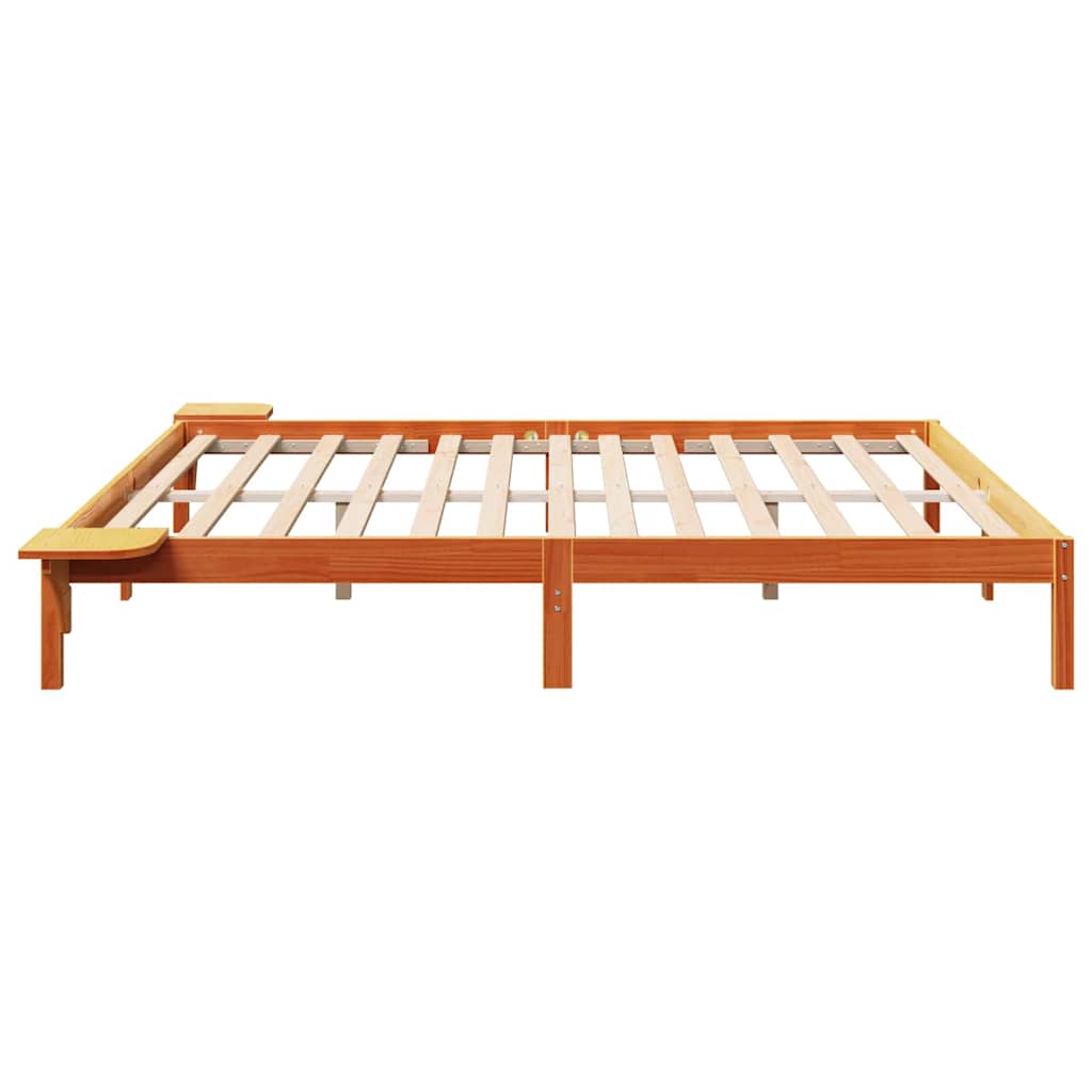 vidaXL Σκελετός Κρεβατιού Κερωτό καφέ 200 x 200 cm