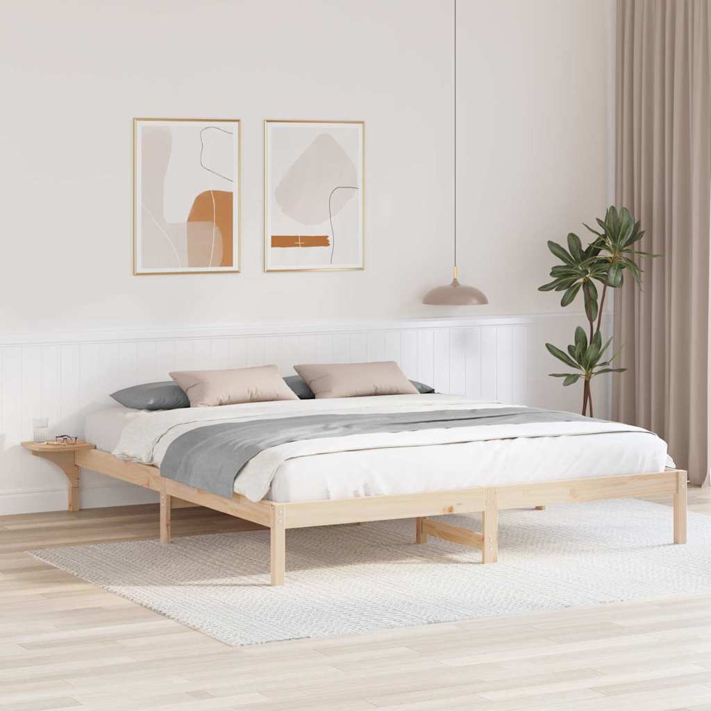 vidaXL Σκελετός Κρεβατιού Φυσικό 180 x 200 cm Στερεά ξυλεία πεύκου