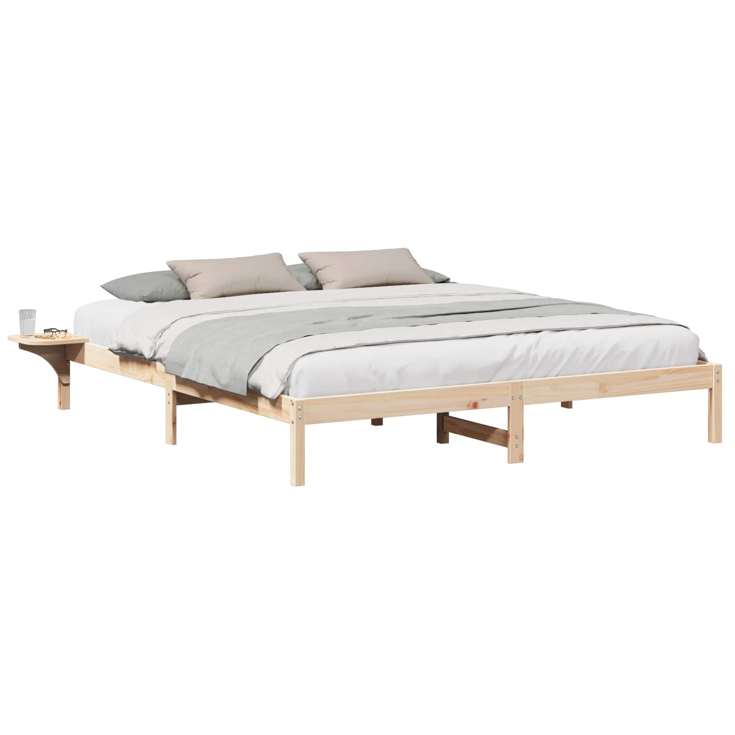 vidaXL Σκελετός Κρεβατιού Φυσικό 180 x 200 cm Στερεά ξυλεία πεύκου