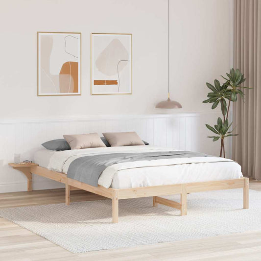 vidaXL Σκελετός Κρεβατιού Φυσικό 150 x 200 cm Στερεά ξυλεία πεύκου