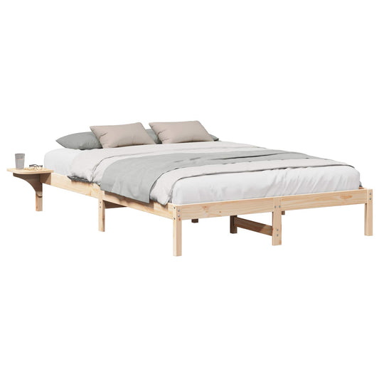 vidaXL Σκελετός Κρεβατιού Φυσικό 150 x 200 cm Στερεά ξυλεία πεύκου