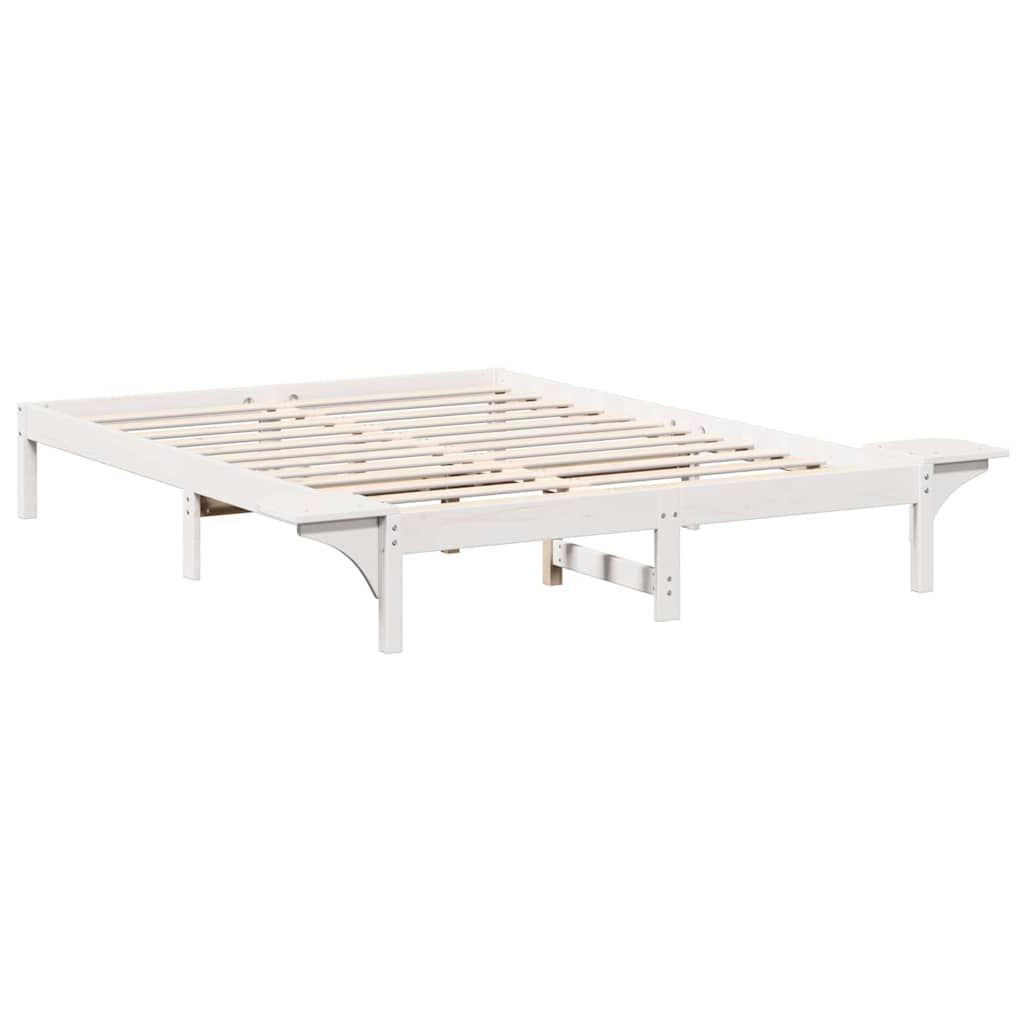 vidaXL Σκελετός Κρεβατιού Λευκό 150 x 200 cm Στερεά ξυλεία πεύκου