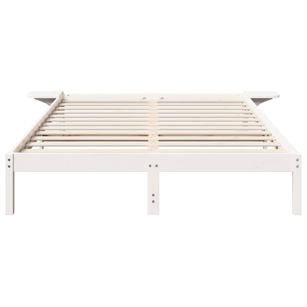 vidaXL Σκελετός Κρεβατιού Λευκό 150 x 200 cm Στερεά ξυλεία πεύκου