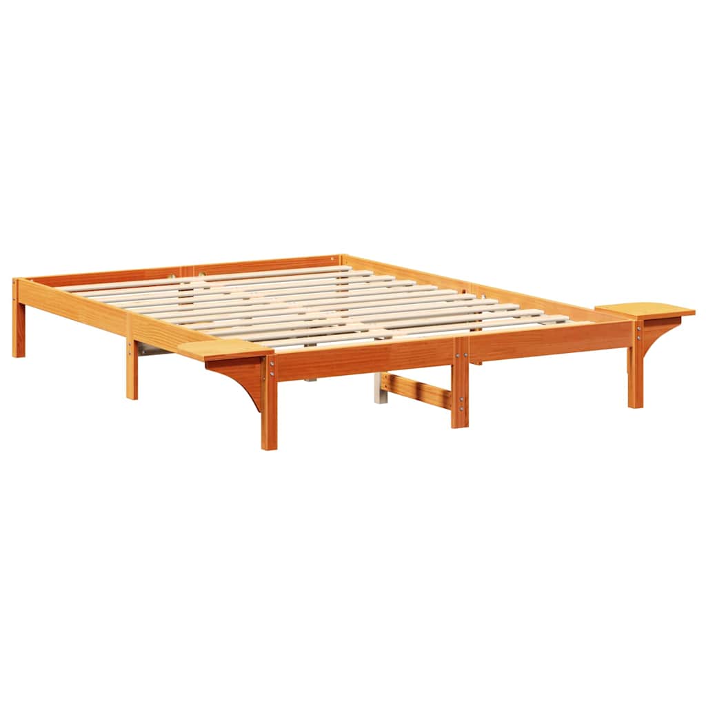 vidaXL Σκελετός Κρεβατιού Κερωτό καφέ 150 x 200 cm