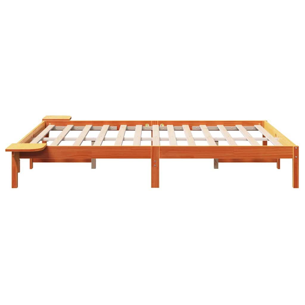 vidaXL Σκελετός Κρεβατιού Κερωτό καφέ 150 x 200 cm