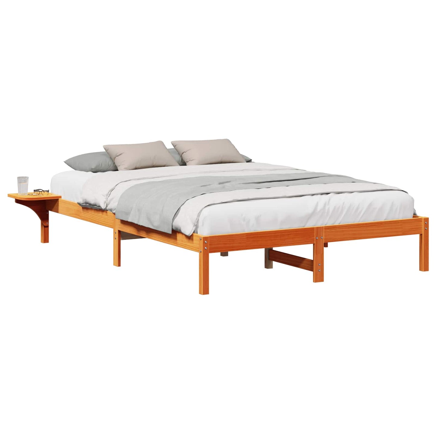 vidaXL Σκελετός Κρεβατιού Κερωτό καφέ 140 x 200 cm