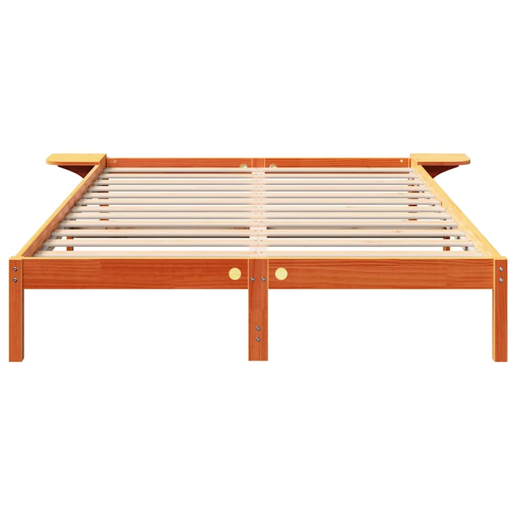 vidaXL Σκελετός Κρεβατιού Κερωτό καφέ 140 x 200 cm