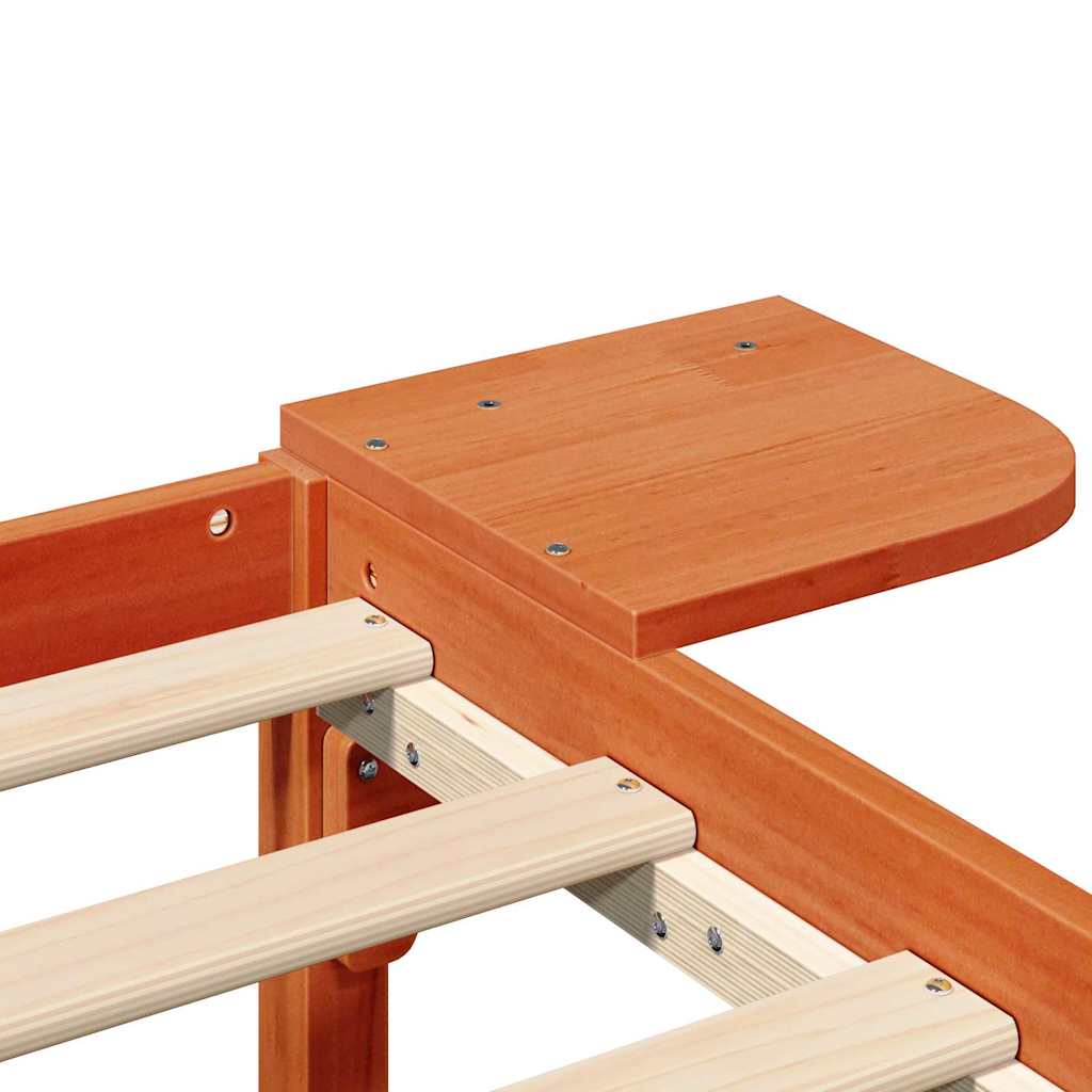 vidaXL Σκελετός Κρεβατιού Κερωτό καφέ 140 x 190 cm