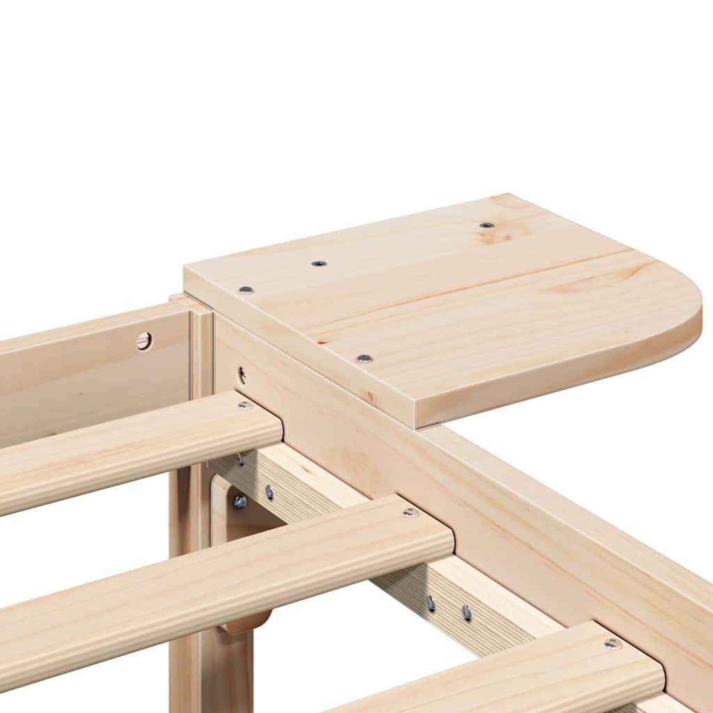 vidaXL Σκελετός Κρεβατιού Φυσικό 75 x 190 cm Στερεά ξυλεία πεύκου