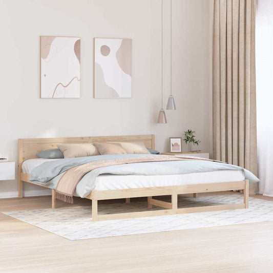 vidaXL Σκελετός Κρεβατιού Φυσικό 200 x 200 cm Στερεά ξυλεία πεύκου