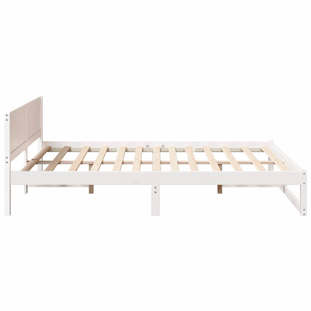 vidaXL Σκελετός Κρεβατιού Λευκό 140 x 200 cm Στερεά ξυλεία πεύκου