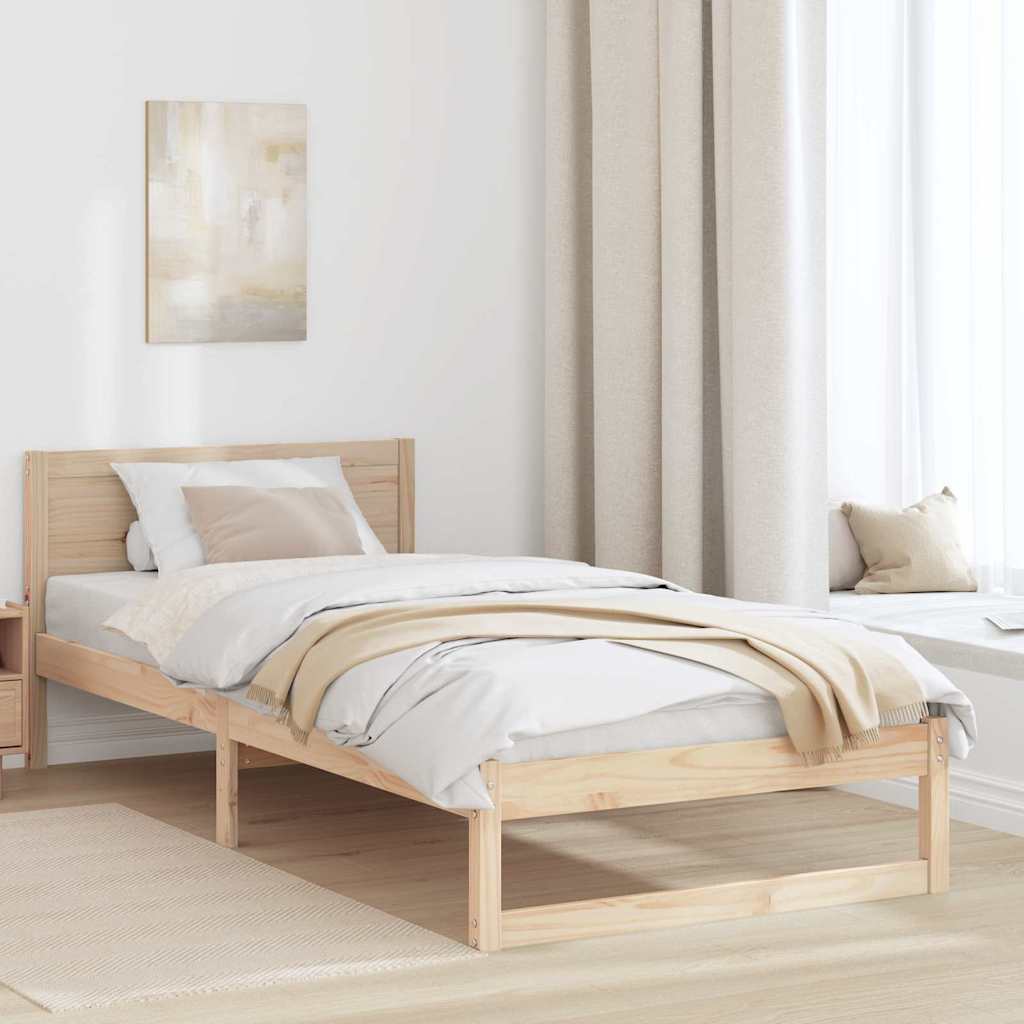 vidaXL Σκελετός Κρεβατιού Φυσικό 100 x 200 cm Στερεά ξυλεία πεύκου