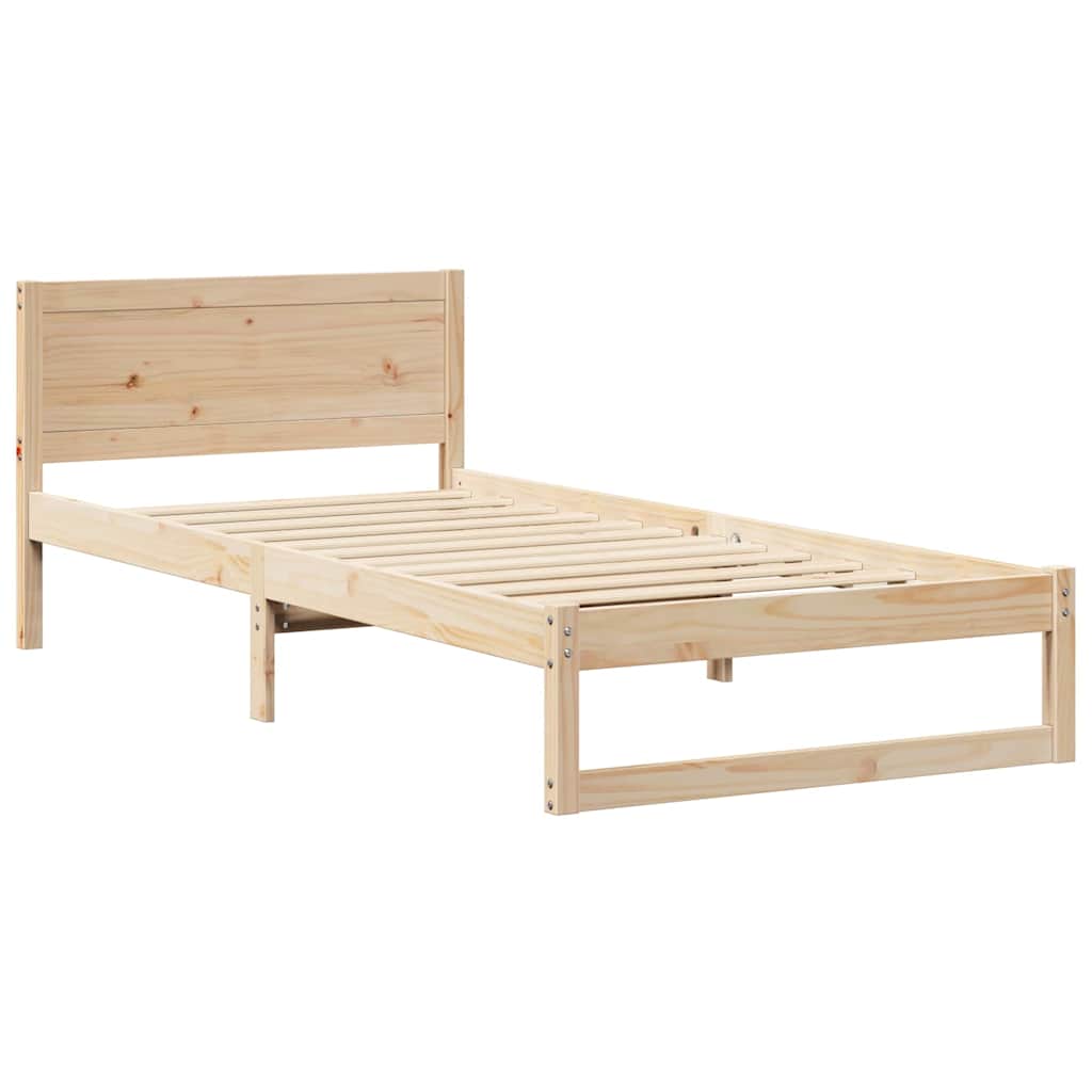 vidaXL Σκελετός Κρεβατιού Φυσικό 100 x 200 cm Στερεά ξυλεία πεύκου