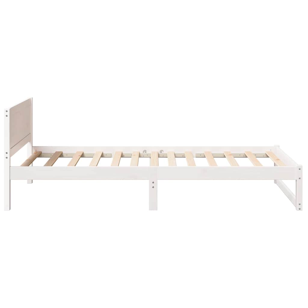 vidaXL Σκελετός Κρεβατιού Λευκό 90 x 200 cm Στερεά ξυλεία πεύκου